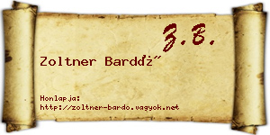 Zoltner Bardó névjegykártya